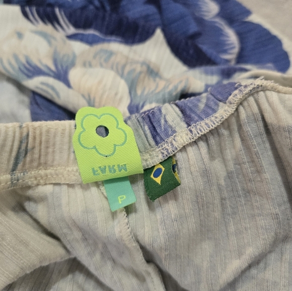 Farm Rio Blue and White Sleeveless Midi Sundress with Plunge Neckline - Picture 6 of 6